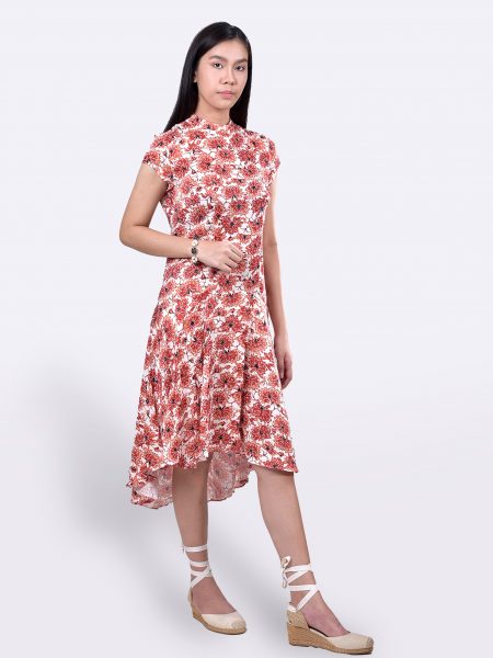 Alika Orange Pattern Dress